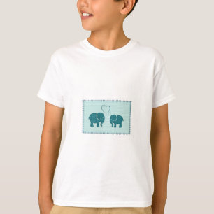 T-shirt Trendy mignon éléphants romantiques en amour patch
