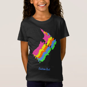 T-Shirt TRENDY RETRO NZ COLORÉ PAYS GRAPHIQUE KIWI KID