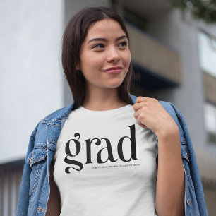 T-shirt Trendy Simple Grad noir & blanc Graduation