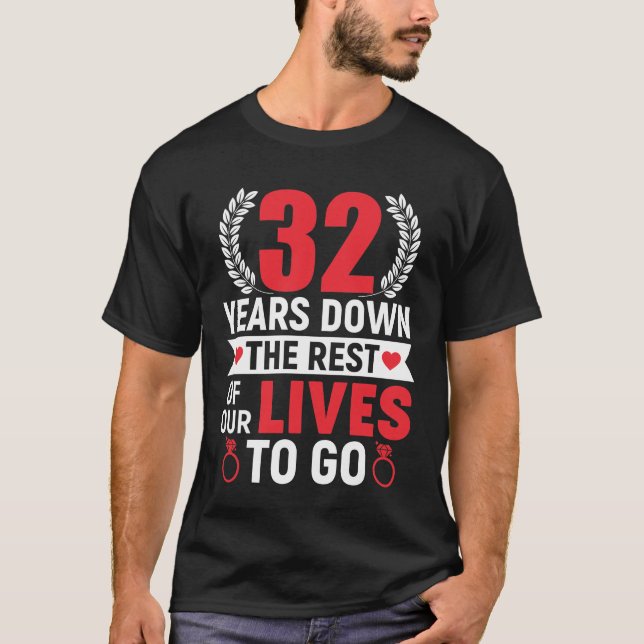 T-shirt Trente-deux ans de down 32nd Anniversary 32 ans de (Devant)