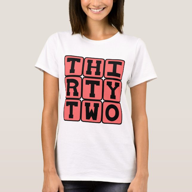 T-shirt Trente Deux, Numéro 32 (Devant)
