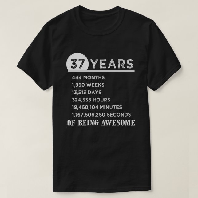 T-shirt trente-septième Chemise d'anniversaire cadeaux (Design devant)