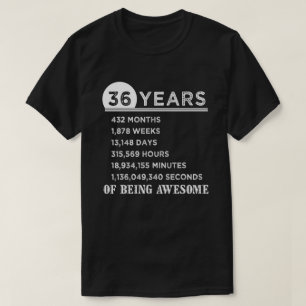 T-shirt trente-sixième Chemise d'anniversaire cadeaux