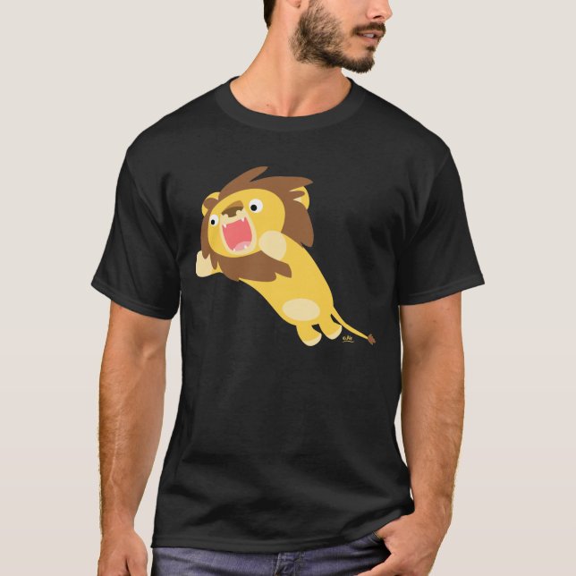 T-shirt très affamé de lion de bande dessinée (Devant)