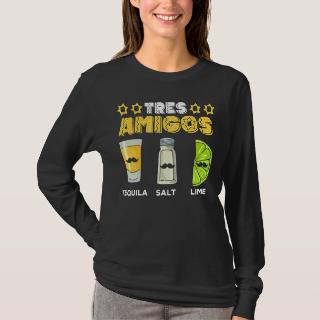 T-shirt Tres Amigos Cinco De Mayo Tequila Vodka (Devant)