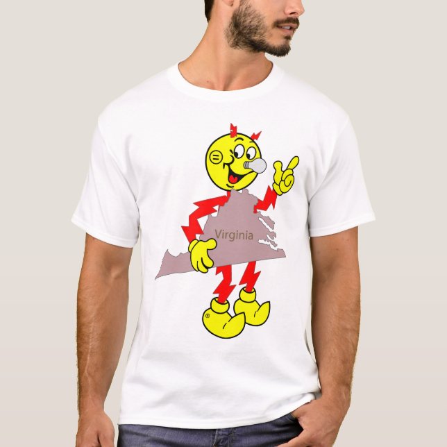 T-shirt très amusant Reddy Kilowatt Virginia (Devant)