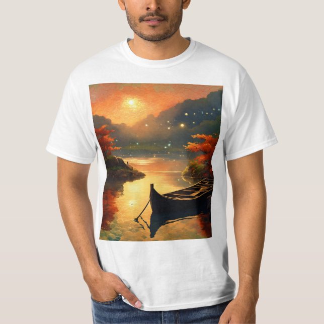 T-shirt Très belle impression coucher de soleil (Devant)