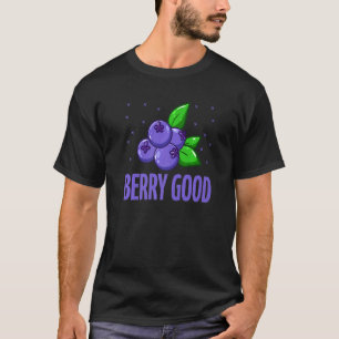 T-shirt Très bonnes blueberries jeu de mots bleu myrtille
