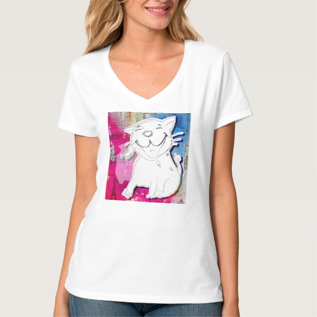 T-shirt Très bonnes nouvelles Chat (Devant)
