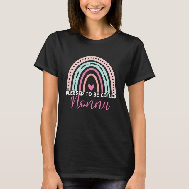 T-shirt Très Heureux D'Être Appelé Nonna Rainbow Maman Gra (Devant)