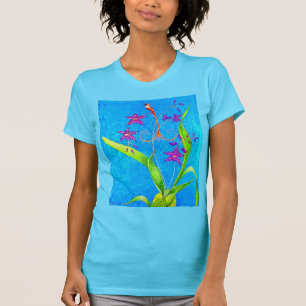 T-shirt Très jolie oiseau à orchidée