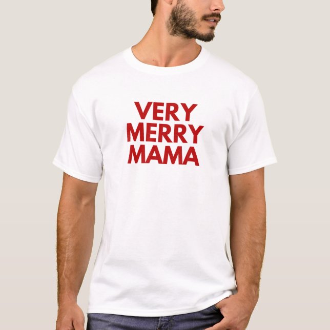 T-shirt Très Joyeux maman, Noël maman (Devant)