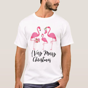 T-shirt Très Joyeux Noël Flamants Fête Vœux