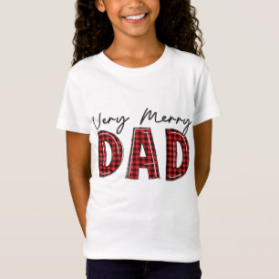 T-Shirt Très Joyeux Papa Red Buffalo Plaid Famille Noël