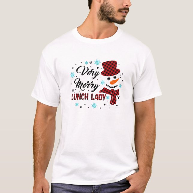 T-shirt Très Joyeux Pyjamas de Noël Snowman Déjeuner Dame  (Devant)
