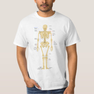 T-shirt Très mignon squelette humain avec Étiquette