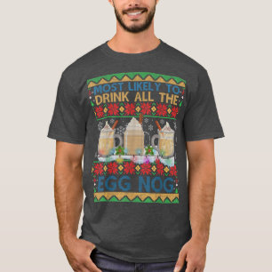 T-shirt Très Probable De Boire Tout Le Jour De Noël Épousa