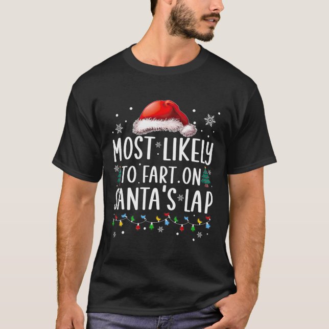 T-shirt Très Probable De Commencer Sur Père Noël Lap Fun F (Devant)