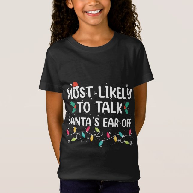 T-Shirt Très Probable De Parler Père Noël Oreille De Noël  (Devant)