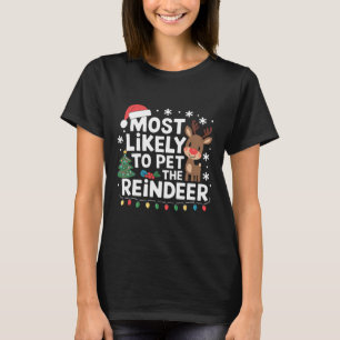T-shirt Très Probable De Pet La Famille Reindeer Noël H
