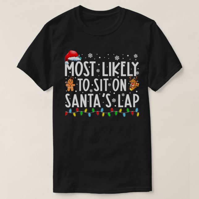 T-shirt Très Probable De S'Asseoir Sur Père Noël Lap Noël  (Design devant)