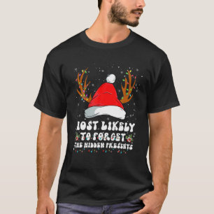 T-shirt Très Probable D'Oublier Caché Drôle Noël Tee F