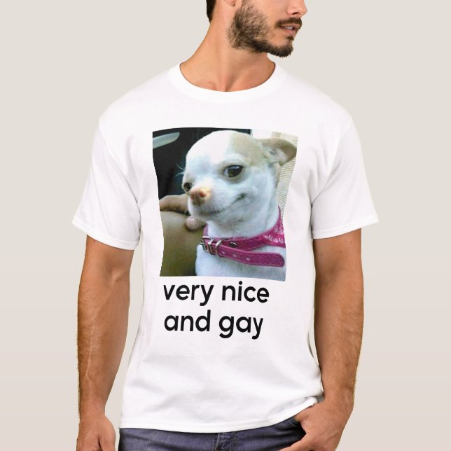 T-shirt Très Sympa Et Gay Drôle Chien Mème (Devant)