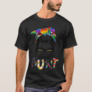 T-shirt Tresse arc-en-ciel désordonnée Tante fière Gay & L