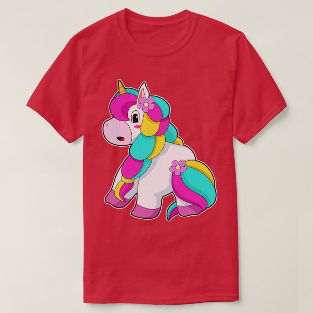 T-shirt Tresse de cheveux de licorne (Design devant)