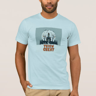 T-shirt Trew Creat : Maison Hantée Éffrayante Halloween Nu