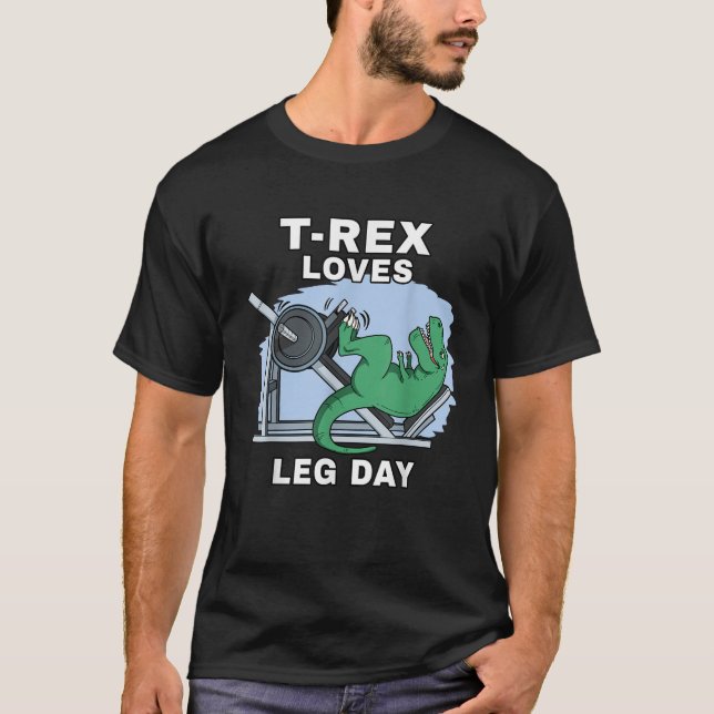T-shirt TRex aime jour de jambe TRex Armoiries Dinosaures  (Devant)