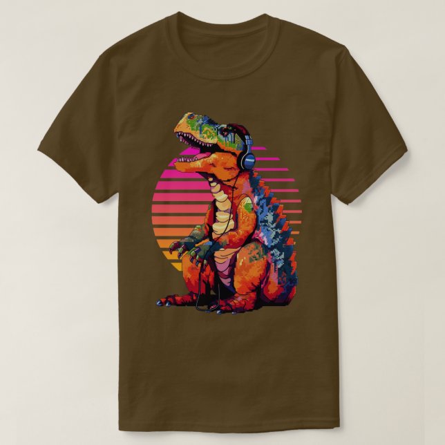 T-shirt Trex avec casque rétro art8 (Design devant)