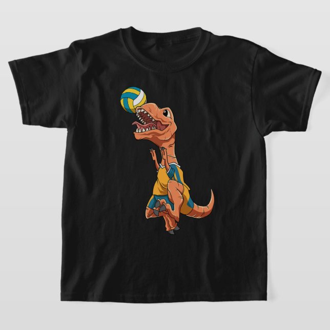 T-shirt TRex Blocks Volleyball Dinosaur Drôle Volleyball (Poser)