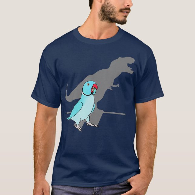 T-shirt Trex Blue Indian ringneck Animal Birb memes Parrot (Devant)