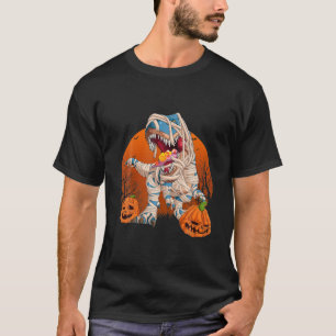 T-shirt Trex Citrouille Dinosaur Halloween Enfants maman Z
