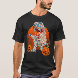 T-shirt Trex Citrouille Dinosaur Halloween Enfants maman Z