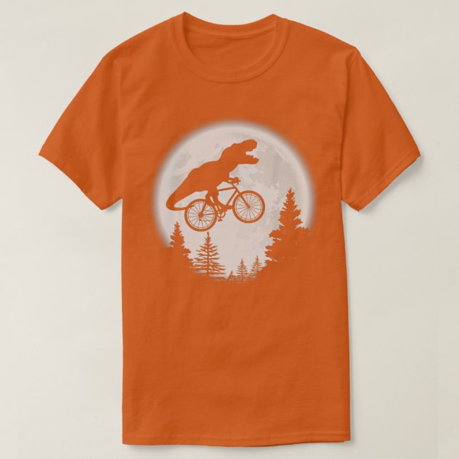 T-shirt TRex Cycling Lune Vélo Dinosaure équitation Vélo A (Design devant)