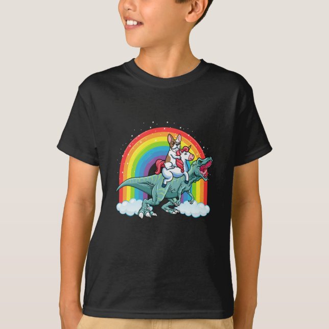 T-shirt Trex Dinosaur Arc-en-ciel d'Unicorne (Devant)