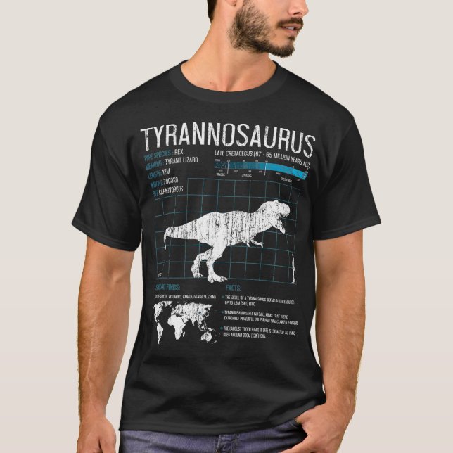 T-shirt TRex Dinosaur    FaitsTyrannosaurus Science  (Devant)
