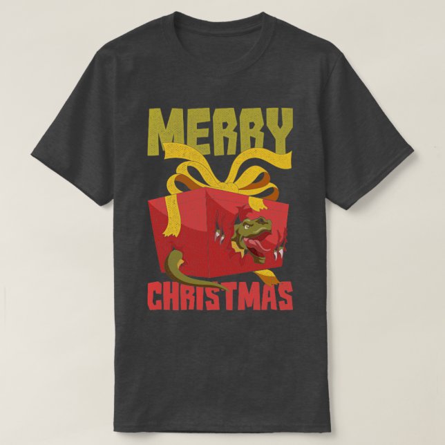 T-shirt Trex Dinosaur Joyeux Noël Funny Noël (Design devant)