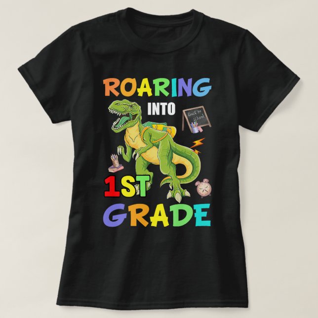 T-shirt TRex Dinosaur Restez à l'abri (Design devant)