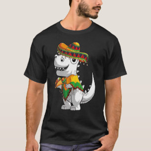 T-shirt Trex Dinosaur Taco Poncho Sombrero Cinco De Mayo F