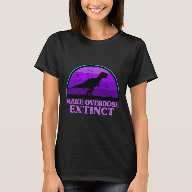 T-shirt Trex Dinosaure Purple Faire Overdose Extincte (Devant)