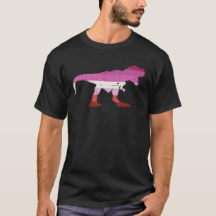 T-shirt Trex Silhouette Lesbian LGBT Pride Dinosaur B