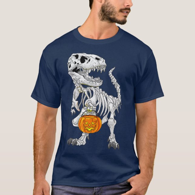 T-shirt TRex skeleton Halloween costume Dinosaur Pomkine (Devant)
