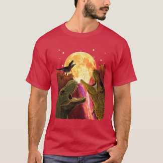 T-shirt TRex Three Dinosaurs Howling At Moon Like Three Wo