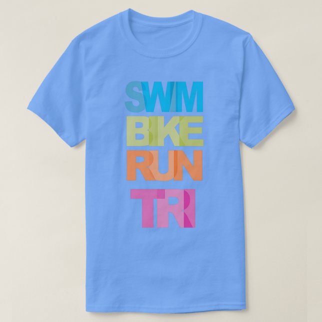 T-shirt Tri de course à vélo de natation (Design devant)