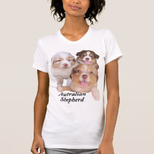 T-shirt Tri et rouges chiots rouges d'Australien de Merle