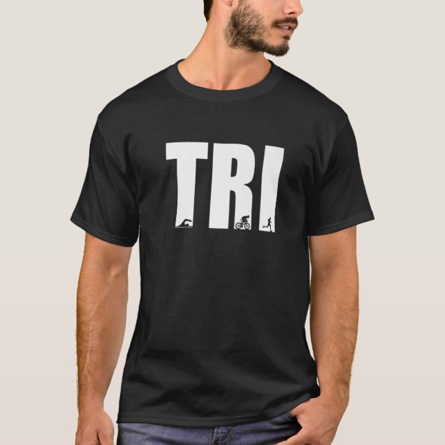 T-shirt Tri Graphic Run Vélo natation Triathlon Triathlon  (Devant)