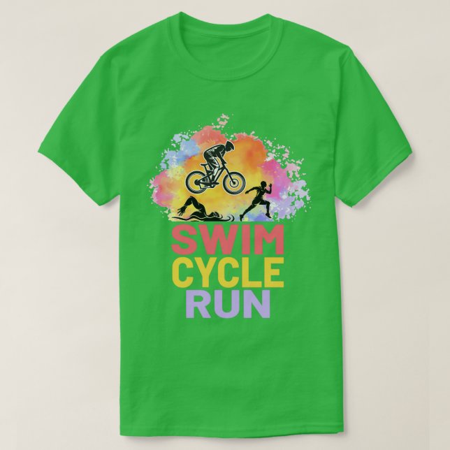 T-shirt Tri Harder Triathlon Triathlète Cycle de natation (Design devant)